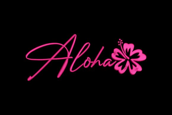 Aloha Hibiscus Flower Embroidery Design