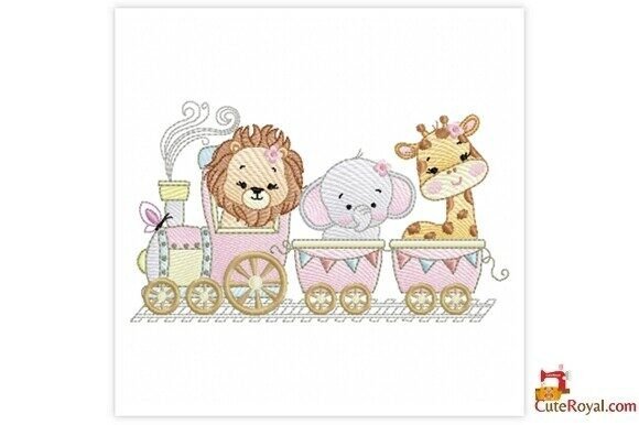Baby Safari Animals Train: A Charming Touch for Handmade Gifts