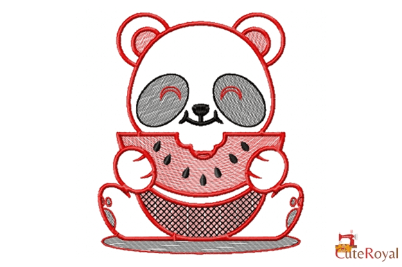 Cute Panda Kawaii with Watermelon: A Designer’s Review for Boutique Sweatshirt Embellishment