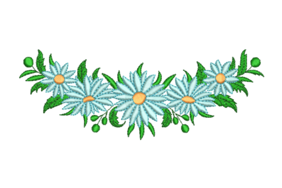 Daisy Floral Border: A Versatile Embroidery Design for Small Business Branding