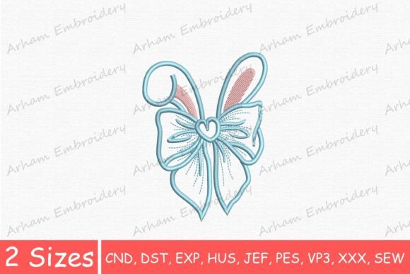 Easter Bunny Ears Bow: A Festive Touch for Spring Embroidery