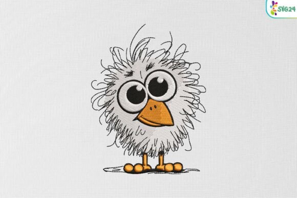 Funny Fluffy Bird: A Playful Addition to Your Embroidery Projects