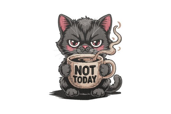 Not Today Cat: A Charming Addition to Personalized Embroidery