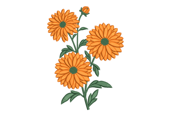 Orange Garden Blooms Embroidery Design Review