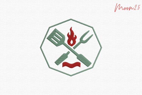 Rustic BBQ Grill Cookout Flame: A Designer’s Take for Boutique Apparel Embroidery