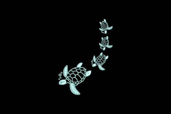 Sea Turtle Family: A Charming Embroidery Design for Handmade Gifts
